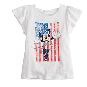Disney Jumping Beans Graphic Tee Shirt 12 Months 12M USA Patriotic Minnie Mouse